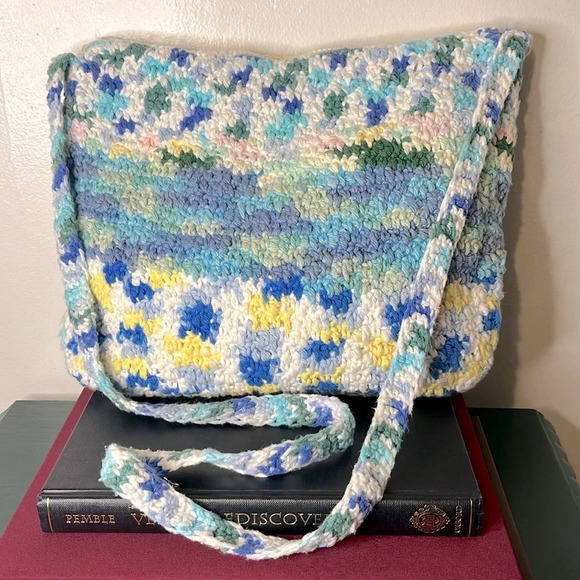 Multicolored Crochet 100% Cotton Crossbody Bag - Picture 2 of 9